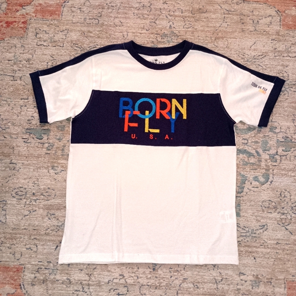 Born Fly  Colorful embroidered cotton Shirt  youth 14/16